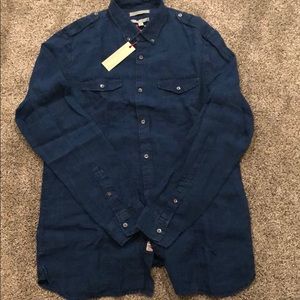 NWT Men’s Large Tall Grant Fit Banana Republic Linen Button Down Shirt